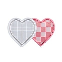 Сердце Силиконовые формы для подставок своими руками, формы для литья смолы, для уф-смолы, изготовление ювелирных изделий из эпоксидной смолы, Сердце Pattern, 134x134x12 мм, внутренний диаметр: 119.5x121 мм