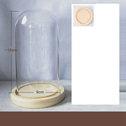 Бланшированный Миндаль Стеклянный купол арки, декоративная витрина, колокол баночка террариум с деревянной основой, бланшированный миндаль, 90x180 мм