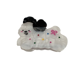 Собака Животные ацетат целлюлозы (смола) заколки для волос в виде когтей, заколка для волос без следов челки для женщин и девочек, собака, 82x52 мм