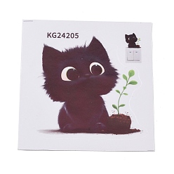 Cat Shape Самоклеящиеся водонепроницаемые наклейки из ПВХ с изображением животных, наклейки, форма кошки, 112~120x113~120x0.2 мм