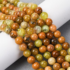 Зеленый Опал Естественный зеленый опал бисер нитей, круглые, 6 мм, отверстие : 0.6 мм, около 62~64 шт / нитка, 14.96''~15.35'' (38~39 см)