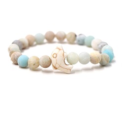 Амазонит Браслеты из натуральных бусин амазонита и синтетической бирюзы для мужчин и женщин, круглый и дельфиновый