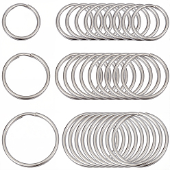 Нержавеющая Сталь Цвет 60 шт. 3 стили 304 разрезные брелоки из нержавеющей стали, брелок для ключей, цвет нержавеющей стали, внутренний диаметр: 15~24 мм, 18~27x1.4~2.5 мм, 20 шт / стиль