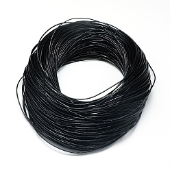 Black Round Cowhide Leather Cord, Leather Rope String for Bracelets Necklaces, Black, 5mm, about 100yard/bundle