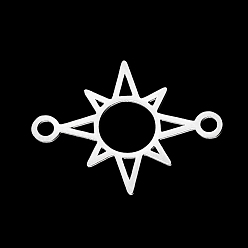 Нержавеющая Сталь Цвет Устойчивы к потускнению 201 звенья/соединители из нержавеющей стали, лазерная резка, солнце, цвет нержавеющей стали, 16x21x1 мм, отверстие : 1.8 мм