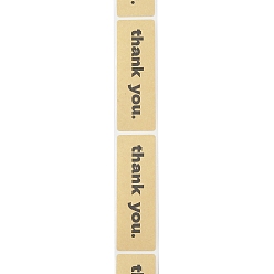 Коричневый Самоклеящиеся бумажные подарочные наклейки со словом «спасибо», для партии, декоративные подарки, коричневые, 25x76 мм, о 500шт / рулон