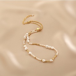 Кремово-белый Натуральные пресноводные жемчужные самородки и латунные бусины для женщин, золотые, кремово-белые, 15.75 дюйм (40 см)