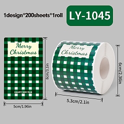 Зеленый 200 шт. бумажные самоклеящиеся наклейки на рождественскую тематику, для украшения подарков, зелёные, 80x50x0.1 мм