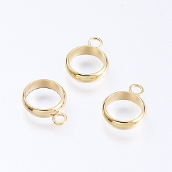 Золотой 201 дуги из нержавеющей стали, петля под залог, кольцо, золотые, 12x9x2.5 мм, отверстие : 2 мм, 7 мм внутренним диаметром