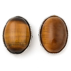 Тигровый глаз Естественные тигровые глазные многожильные звенья, овальные, без кадмия и без свинца, платина, 20.5x15.5x10.5 мм, отверстие : 2 мм