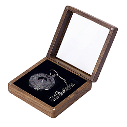 Кокосово-Коричневый Деревянные коробки для памятных монет, коробки для монет, квадратный, кокосового коричневый, 103.5x102.5x39.5 мм, внутренний диаметр: 66x15 мм