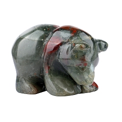 Гелиотроп Украшения для медведя из натурального кровавого камня, для украшения рабочего стола домашнего офиса, 20x20 мм