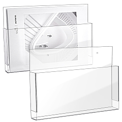 Прозрачный Прозрачный акриловый ящик для хранения файлов, с крючками, прямоугольные, прозрачные, 215x310x45 мм, отверстие : 5 мм
