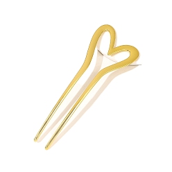 Золотой Металлические заколки для волос, аксессуары для волос викингов для женщин, сердце, золотые, 130x45 мм
