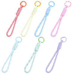 (52) Непрозрачная лаванда 14шт. 7 цвета полиэстеровый ремешок для мобильного телефона, с пружинными кольцами ворот, разноцветные, 145 мм, 2 шт / цвет