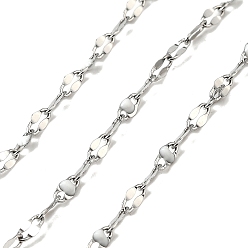 Белый 304 цепи натяжные нержавеющие, с эмалью, пайки, с катушкой, реальный 18 k позолоченный, белые, 2 мм