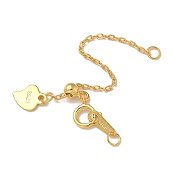 Золотой S925 удлинитель цепи из стерлингового серебра, концевые цепи, сердце, золотые, 70 мм