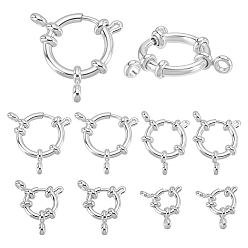 Mixed Color 8Pcs 4 Styles 304 Stainless Steel Spring Ring Clasps, Ring, Mixed Color, 10~18x2.5~4.5mm, Hole: 2.5mm, 2pcs/style