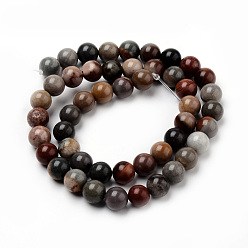 Picture Jasper Natural America Picture Jasper Beads Strands, Round, 8~8.5mm, Hole: 1mm, about 47pcs/strand, 15.5 inch