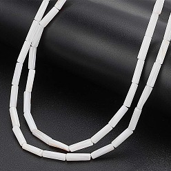 Белый 2 нити из натуральных пресноводных бусин из ракушек, колонка, белые, 13x4 мм, отверстие : 0.5~1 мм, около 30 шт / нитка, 15 дюйм (38.1 см)