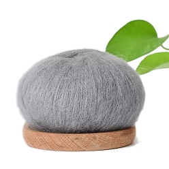 Светло-серый Шелковая мохеровая мягкая пряжа, для ткачества, вязание крючком, светло-серый, 1.5~2 мм, около 25г/моток