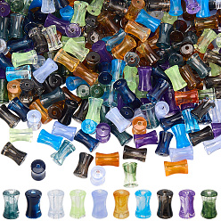 (52) Непрозрачная лаванда 300шт. прозрачные акриловые бусины чернильный эффект градиента ветра, бамбук совместное, разноцветные, 12.5x7.5 мм, отверстие : 1.8 мм