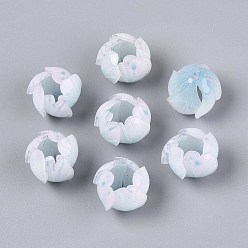 Светлый Стально-синий Колпачки для акриловых бусин в виде цветов, для изготовления ювелирных изделий DIY, светло-стальной синий, 14x16x16 мм, отверстие : 1.6 мм