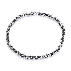 Античное Серебро 304 из нержавеющей стали кабель цепи ожерелья, с Переключить застежками, античное серебро, 23.62 дюйм (60 см), 8.5~9.5 мм