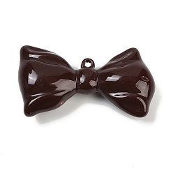 Коричневый Непрозрачные акриловые подвески, бантом, кофе, 33x57x15 мм, отверстие : 3 мм