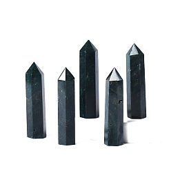 Мосс Агат Башня из натурального мха и агата, украшение для дома, исцеляющие каменные палочки, Декоры для медитации и терапии Рейки чакры, шестиугольная призма, 50~60 мм