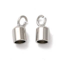 Платина Покрытие стойки латунный конец шнура, долговечный, без свинца и без кадмия, колонка, платина, 8.5x4 мм, отверстие : 2.5 мм, внутренний диаметр: 3 мм