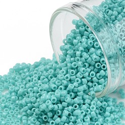 (55) Opaque Turquoise TOHO Round Seed Beads, Japanese Seed Beads, (55) Opaque Turquoise, 15/0, 1.5mm, Hole: 0.7mm, about 3000pcs/bottle, 10g/bottle