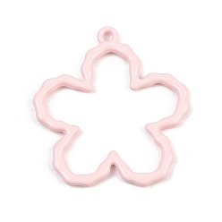 Pink Подвески из сплава , , окрашеные, без кадмия и без свинца и без никеля, розовые, 43x40x3.5 мм, отверстие : 2.5 мм