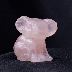 Розовый Кварц Украшение дисплея скульптуры из натурального розового кварца, для домашнего офисного стола, коала, 32x30 мм