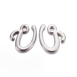 Letter U Подвески из платины, стойки покрытие, без кадмия и без свинца, letter.u, 12x11x2 мм, отверстие : 1.5 мм