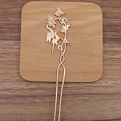 Light Gold Палочки для волос из сплава цветов и птиц, долговечный, аксессуары для волос для женщин, золотой свет, 164x33 мм