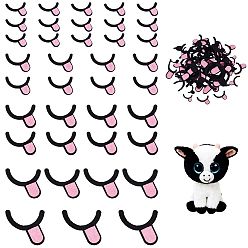 Бледно-Розовый 250 шт. 5 стили фетровые поделки, рот, розовый жемчуг, 17~44x24~49x2 мм, 50 шт / стиль