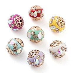 (52) Непрозрачная лаванда Индонезийские бусины ручной работы, с сплава и стекла, круглый со слезой, разноцветные, 16.5 мм, отверстие : 1.8 мм