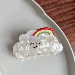 Радуга Заколки-когти из ацетата целлюлозы для женщин и девочек, радуга, 80x50x45 мм