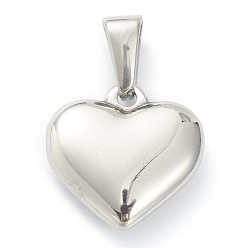 Letter U 304 Stainless Steel Pendants, Heart with Black Letter, Stainless Steel Color, Letter.U, 16x16x4.5mm, Hole: 7x3mm