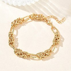 Золотой Унисекс 304 браслеты из нержавеющей стали в византийском стиле, ионное покрытие (ip), золотые, 6.69 дюйм (17 см)