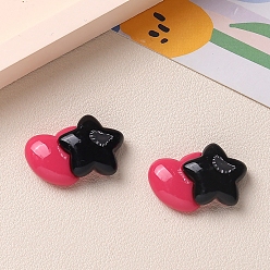 Звезда Кабошоны из розовой непрозрачной смолы, звезда, 27x17 мм