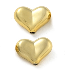 с Золотистым Покрытием Покрытие акриловыми шариками, сердце, с золотым покрытием, 12.5x17x7 мм, отверстие : 1.9 мм