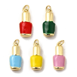(52) Непрозрачная лаванда Латунь эмаль подвески, помада очарование, долговечный, без свинца и без кадмия, с целью перехода в кольце, стойки покрытие, реальный 18 k позолоченный, разноцветные, 17.5x8x5 мм, отверстие : 3.5 мм
