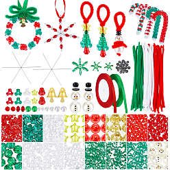 (52) Непрозрачная лаванда Наборы для изготовления украшений из акриловых бусин на рождественскую тематику, разноцветные, ершики для чистки труб: 300x5мм