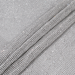 Crystal Aluminum Rhinestone Mesh Beaded Trim, for Cloth Accessories, Party Decoration, Crystal, 450x1200x2.5mm