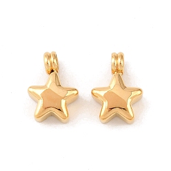 Настоящее золото 18K 304 прелести нержавеющей стали, звезды прелести, ионное покрытие (ip), реальный 18 k позолоченный, 11.5x8x4 мм, отверстие : 2.5 мм