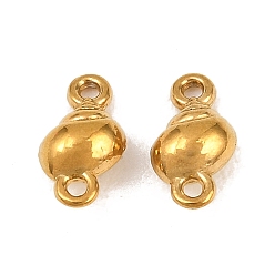 Plaqué 18K Or Véritable Thème océan 304 Breloques connecteurs en acier inoxydable, liens de conque, placage ionique (ip), plaqué longue durée, réel 18 k plaqué or, 8.5x4.5x3.5mm, Trou: 1mm, environ 15 pcs / sachet 