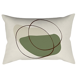 Rondo Fundas de almohada de poliéster abstractas de geometría de estilo nórdico serie verde, fundas de colchón, para sofá cama, Rectángulo, rondo, 300x500 mm