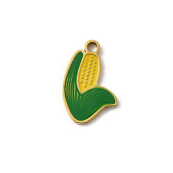 Corn 304 из нержавеющей стали шармы эмали, ионное покрытие (ip), золотые, кукуруза, 14x9x1.5 мм, отверстие : 1.5 мм